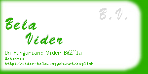 bela vider business card